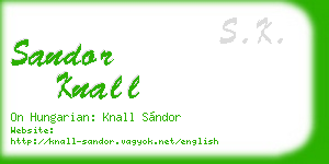 sandor knall business card
